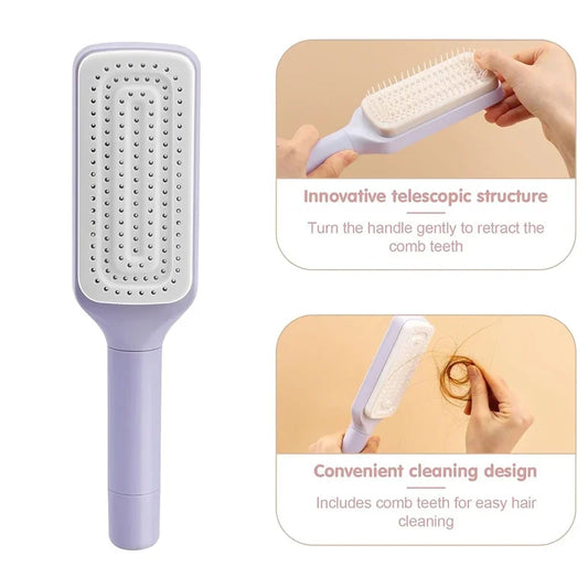 Self-Cleaning Rotating Hair Brush