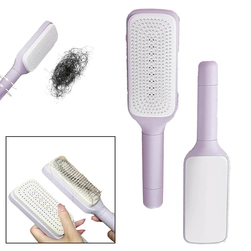 Self-Cleaning Rotating Hair Brush
