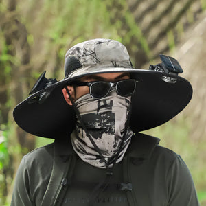 Solar Fan Hat with Dual Power Supply
