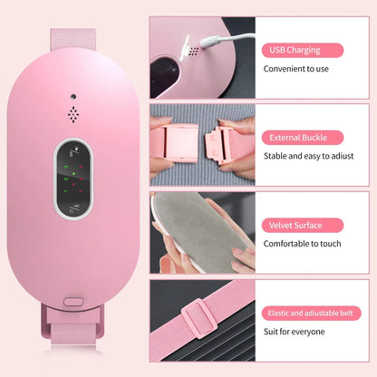 Womon Women in Period Menstrual Heating Pad  Heating Massage Belt  Abdominal Massager Warm Palace Electric Pain Relief Device